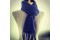 Écharpe bleu indigo en laine homme femme