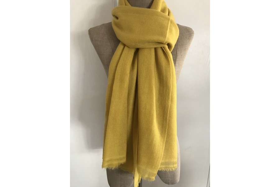 Yellow cashmere scarf for men and women