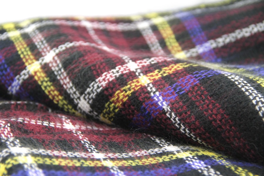 Écharpe 100% Cachemire D'Écosse - Jaune, Blanc, Vert, Plaid, Unisexe Neuf Avec étiquettes