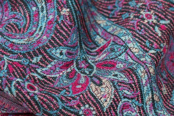 Echarpe pashmina viscose paisley rose vif