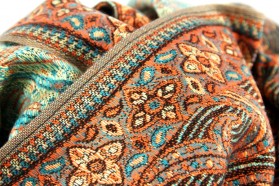 Grande écharpe bleu et orange pour homme