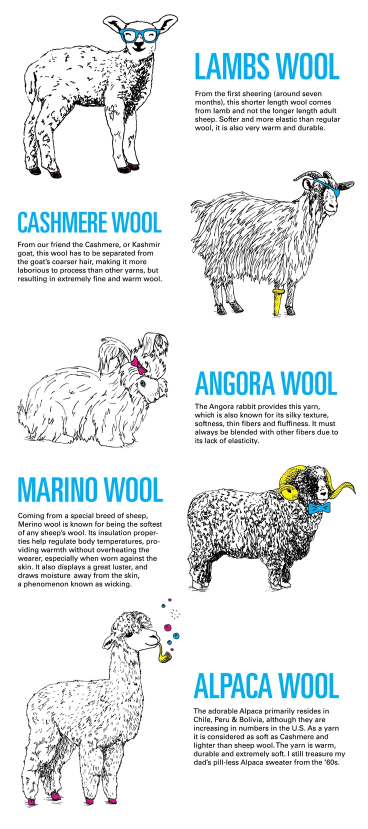les differents types de laine