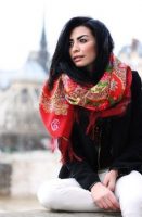 Châle foulard russe laine et soie