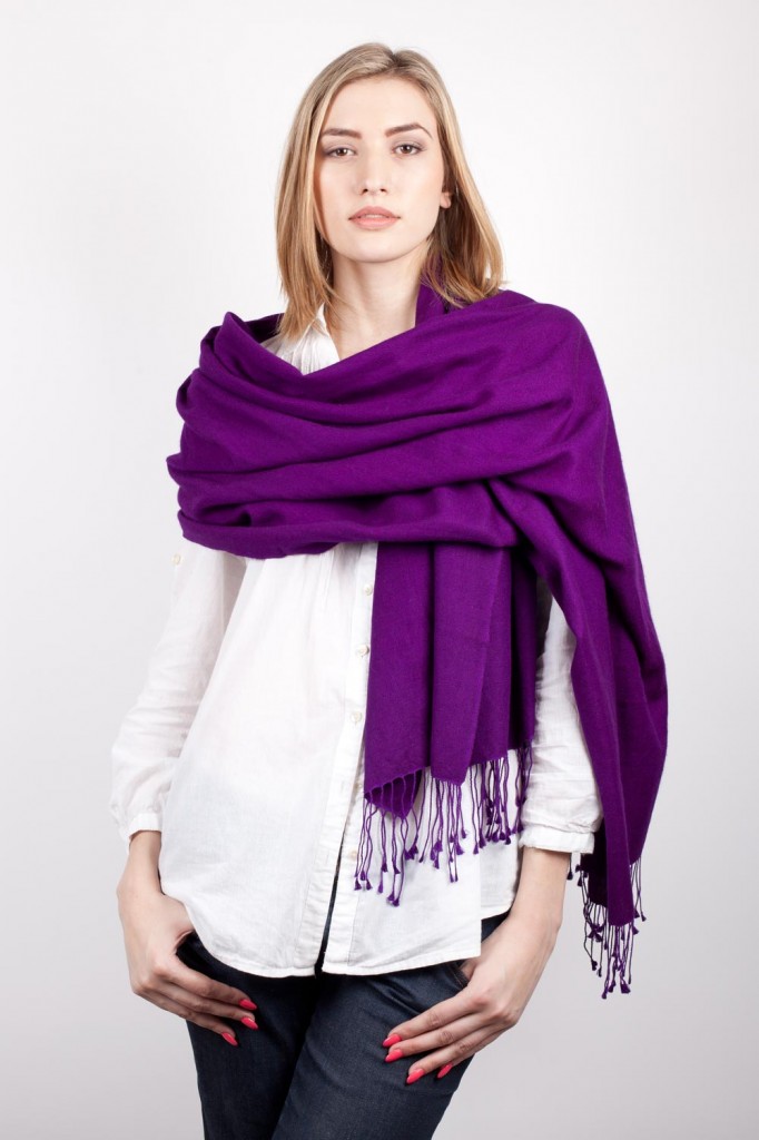 echarpe pashmina violet