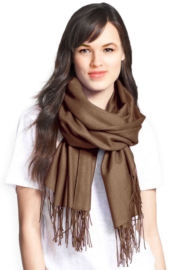 foulard pashmina marron