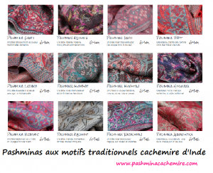 Châle D'hiver Indien Pashmina Réversible - Cachemiri, Mélange Soie - Parfait Cadeau De Noël