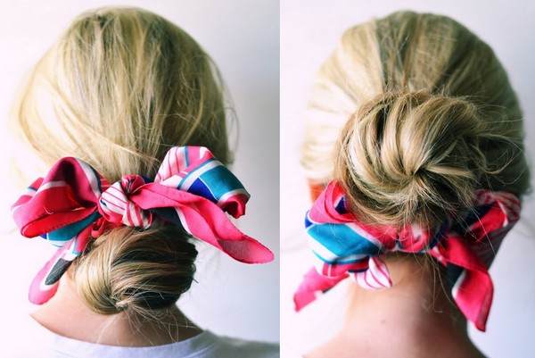 mettre foulard chignon